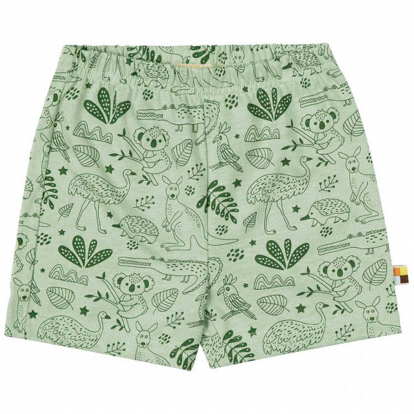 Lässige Shorts Dschungeltiere pastellgrün