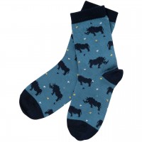 Kinder Socken Nashorn dunkelblau