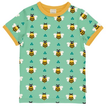 Sommerliches Kurzarmshirt Bienen türkis