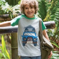 Leichtes Jungen T-Shirt - Safari Bus