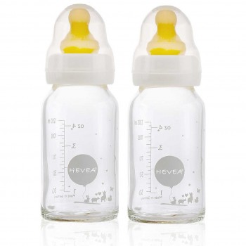 Babyflasche Glas + Trinksauger 2er-Set 120 ml