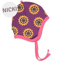 Babymütze gefüttert Nicki Sonnenblumen violett