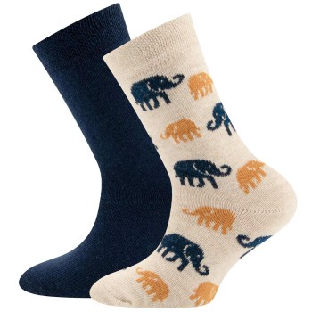 Doppelpack Socken Elefanten beige