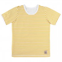 Jersey Shirt kurzarm Ringel mango-gelb