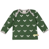 Wolle Baumwolle Shirt Fledermaus grün